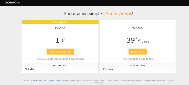 cuanto cuesta cougar crush