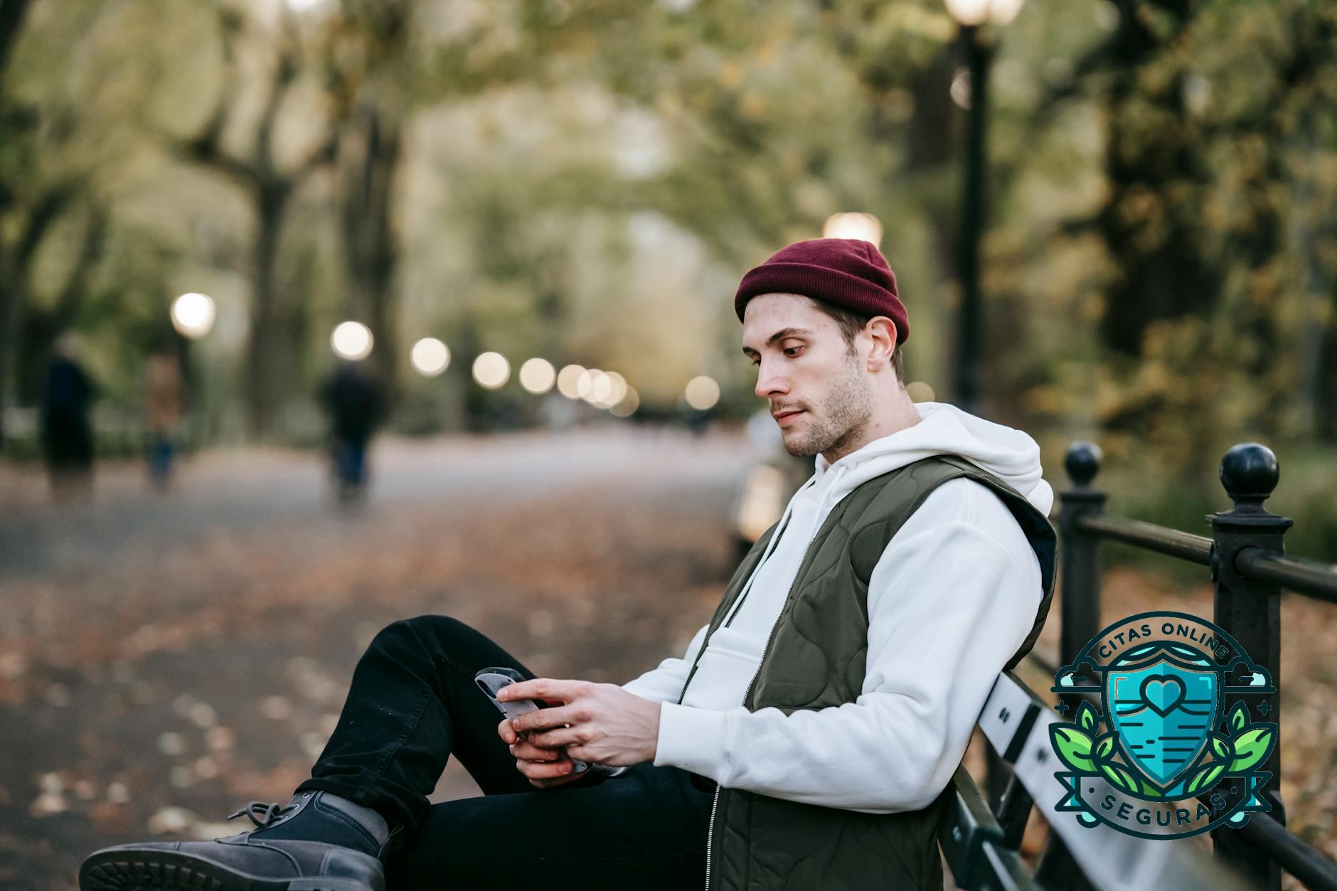 focused young man with smartphone