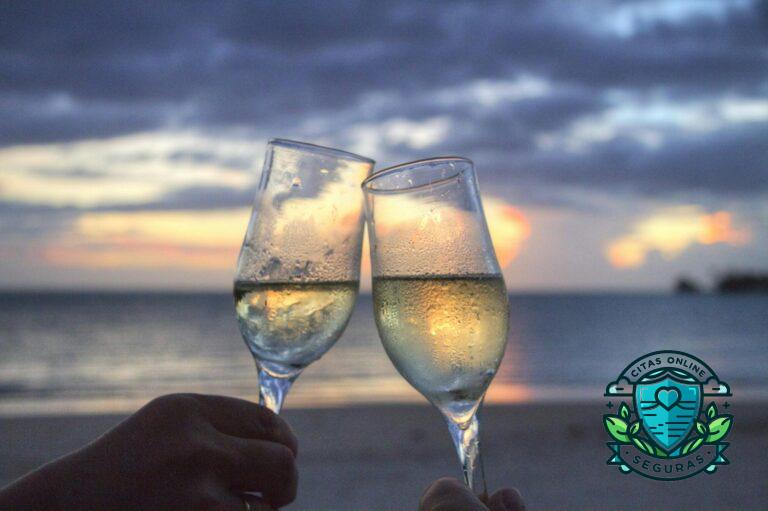 two people toasting flute glasses